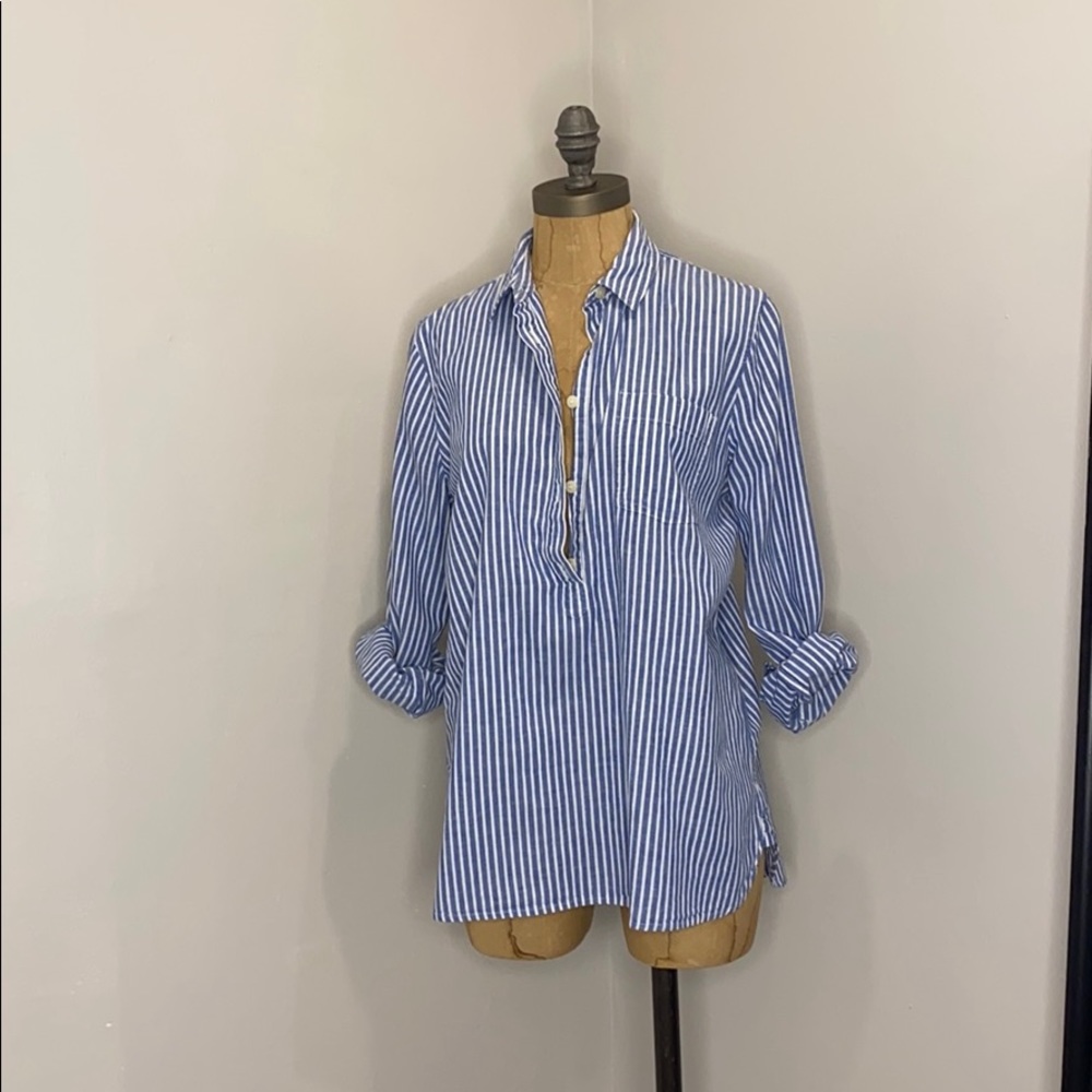 Jcrew stripe boy fit popover Shirt M